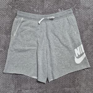 Nike Shorts Mens XL Gray Alumni French Terry Sweats Athletic Gym Raw Hem Flaw